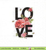 Love mit roten Rosen - 1 Packung mit 20 Servietten
